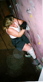Gracie climbing a rock wall Gracie climbing a rock wall